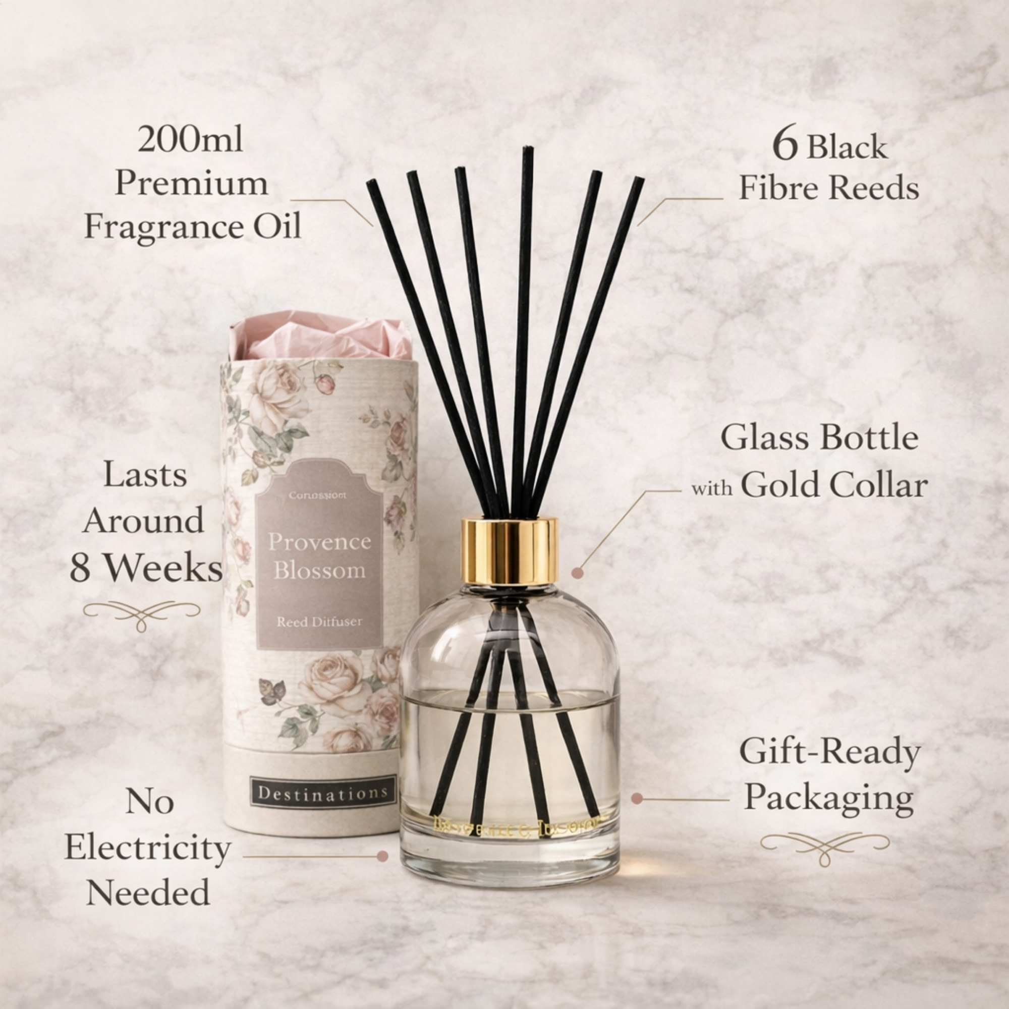 Parisian Window Floral Scent Reed Diffuser 200ml