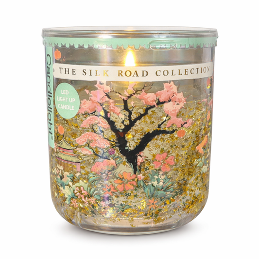 Illuminated Glass Candle – Cherry Blossom