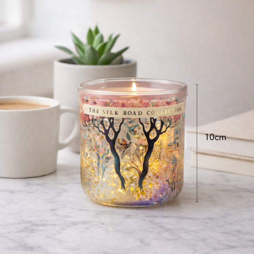 Illuminated Glass Candle – Pomegranate & Cassis
