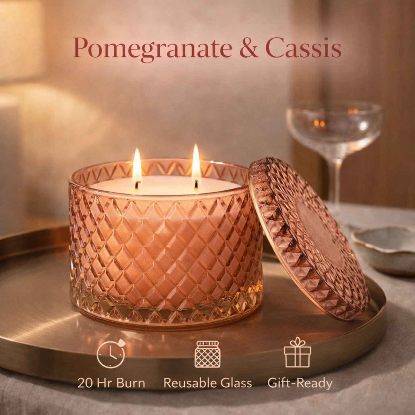 Pomegranate & Cassis Scented Candle