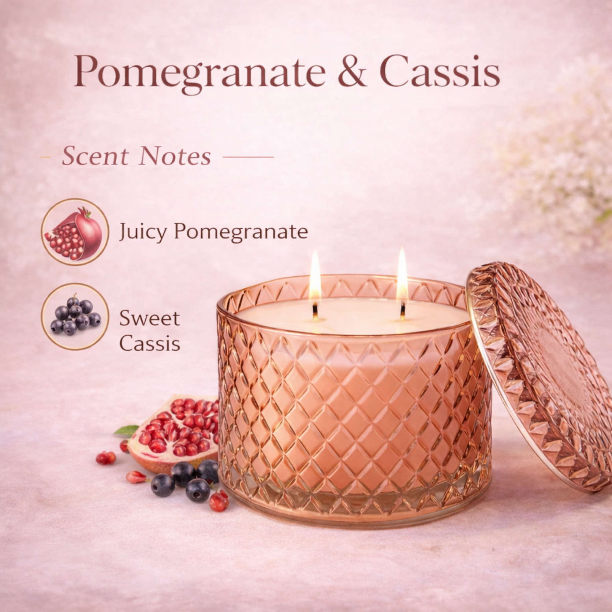 Pomegranate & Cassis Scented Candle